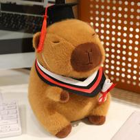 20-25cm Kawaii Graduation Dr.Capybara Plush Toy Cute Christmas Hat Kapibala Soft Doll Boys Girls Child Students Graduation Gift 20cm raudona