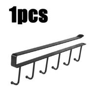 1/2/3PC 6 Hooks Kitchen Cabinet Storage Rack Free Wardrobe Kitchen Bathroom Organizer Punch-free Hanging Cup Holder Hooks