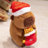 Christmas Party Capybara Plush Toys Stuffed Cuddly Tree Boot Snowman Gingerbread Man Capybara Doll Lovely Festival Home Decor 20cm