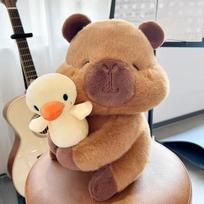 Fluffy Capybara Plush Doll Kawaii Capybara with Duck Stuffed Toy Stuffed Animals Kids Juguetes Birthday Gift Home Decor 32cm