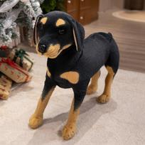 Multiple Sizes Cool Simulation Black Dog Plush Toys Stuffed Standing Long Legs Puppy Doll Super Cool Room Decor Kids Companion 25cm juoda