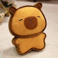 Bread Capybara Plush Toy Cartoon Soft Biscuit Capibara Soft Stuffed Doll Decor Birthday Gift 17cm tamsiai ruda spalva