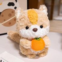 Kawaii 24cm pliušinė lapė ir voverė animacinių filmukų gyvūnų pagalvė kimštas minkštas žaislas su vaisių lėle idealus gimtadienio dovana