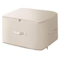 Space Saving Self Compression Organizer Compression Packing Cubes Clothes Storage Bag for Clothing Comforter Blanket Bedding L smėlis