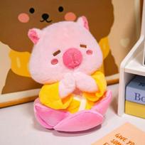 Adorable Plush Pig Bear Capybara Stuffed Animals Set Popcorn Lotus Containers Soft Home Nursery Decor Gift Kids Baby 22cm