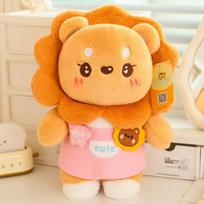 Cute Smiling Lion Doll Sun Lion Doll Rag Doll Stuffed Toy Children's Sleeping Pillow Girls Gift 23cm rožinė