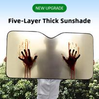 Terrifying Handprint Sun Visor Car Windshield Sun Shade UV Protection Aluminum Foil Reflective Heat Insulation Foldable Cover