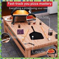 FTS 1 PCS Pizza Oven & Stone Brush With Scraper 21In - Clean Stone Between Every Bake Robust & Easy To Use