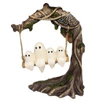 Halloween Swing Ghost Ornament White Ghost Sculptures White Ghost Swing Decorations for Tabletop Centerpiece