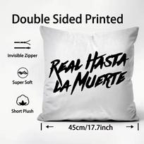 H-Hasta La M-Muerte Hot Cushion Cover Plush Fabric Soft Double-Sided Printed Sofa Warm Winter Home Child Gift Pillow Case Peach skin 18*18(CM)-1Pcs