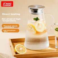 GIANXI Large Capacity Cold Water Pitcher, Heat-Resistant High Borosilicate Glass Kettle for Home Use, 1.8L Student Gift