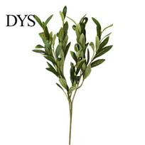 Fake Plant Decoration Artificial Olive Leaf Branch with Stem 4/6 Fork Realistic Reusable Faux Wedding Green Plants Greenery Home Table Centerpiece B