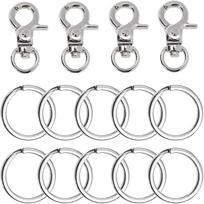 Dog Tag Clips Penta Angel 4Pcs Pet ID Name Tag Buckle Clips with 10Pcs Key Rings for Dog Cat Puppies Collars and Harnesses sidabras