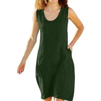Women's Color Sleeveless Slim Fit Fashionable Long Dress L armijos žalia spalva