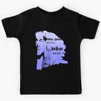 90's Grunge Singer-Blue Grain With Text Kids T-Shirt 160