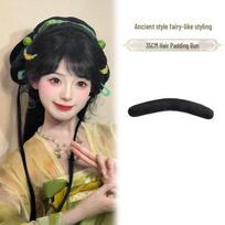 Vintage Hair Bun Wig Set: Effortless Historical Hairstyle Headdress for Daily Wear beige