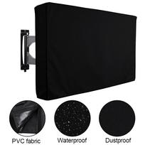 Weatherproof TV Cover for 60-65 Inch Outdoor Flat Screen, Dustproof & UV Protection, Black black