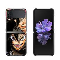 Black Clover Anime Telefono Dėklas Samsung Galaxy Z Flip3 5g Galinis PC Dėklas Samsung Z Flip Capa Juodas Korpusas Kietas Fundas Samsung Z Flip3 5G