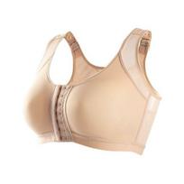 Women Bra Push Up Breast Support Wireless Front Closure Elastic Soft Anti-snagging Sport Yoga Jogging Bra Lady Underwear L beige