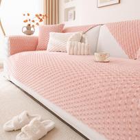 Cream Style Honeycomb Velvet Sofa Cushion Winter Cover Cloth Cushion Sofa Cover Plush Thickened Non-Slip 70X70