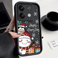 For Xiaomi 13t Poco F6 X5 X6 Pro Redmi Note 13 12 11 10 Pro Christmas Penguin Snowman Pattern Candy Color Lens Protection Soft Silicone Cover Redmi Note 13 5G juoda