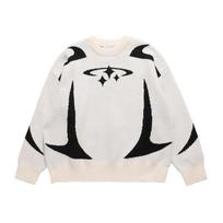 Women Vintage Sweater  Streetwear Hip Hop Vintage Knitted  Sweaters Autumn Harajuku Fashion Retro Casual Sweaters XXL balta