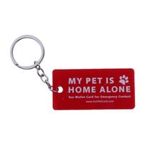 My Pet are Home Alone Alert Key Tag Keychain Emergency Contact Wallet Card Folded Pet Emergency Wallet Card Tag