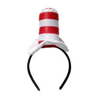 Yousheng 1/2Pcs Dr. Suess Hat Cat Headband Red White Striped Hat Dr. Suess Costume Book Character School Halloween Party Cosplay Accessories 1pc