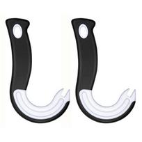2Pcs J-Shaped Bottle Opener Easy Grip Ring Pull Can Lid Opening Tool