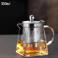 Stiklinis arbatinukas Atsparus aukštai temperatūrai Sustorintas nerūdijančio plieno filtras Apsaugantis nuo nusiplikymo arbatinukas Namų arbatinukas Kung Fu arbatos rinkinys 350ml