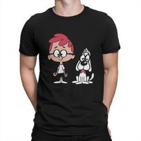 Mr. Peabody and Sherman Casual  Tees Short Sleeve  T Shirts O Neck Clothes Printing Men's T-Shirt S