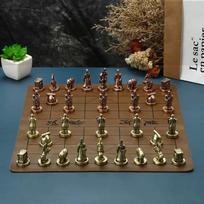 Retro Metal 3D Three-Dimensional Characters Terracotta Warriors And Horses Chess Chinese Chess Set