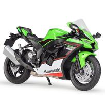 WELLY 1/12 Kawasaki Ninja ZX-10R Heavy Locomoti Alloy Motorcycle Model Metal Toy Cross-country Racing Motorcycle Model Kids Gift žalia