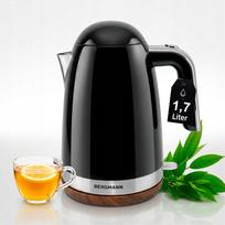 Elektrinis virdulys BERGMANN 1,7 l 2200 W, juodas, su medžio imitacijos pagrindu