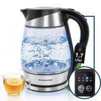 Stiklinis virdulys BERGMANN, 1,7 l, 2200 W, su temperatūros reguliavimu