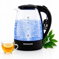 Stiklinis virdulys BERGMANN, 1,8 l, 2200 W, su LED apšvietimu