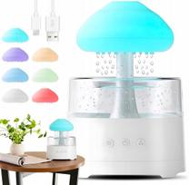 Oro drėkintuvas Ruhhy su LED naktine lempute, 0,45 l, baltas, aromatizatorius