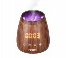 Aromato difuzorius RAVEN ENA002 12W su laikrodžiu ir žadintuvu, rudas