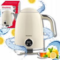 Elektrinis virdulys KLAUSBERG, 1,7 l, nerūdyjantis plienas, belaidis, su termometru ir LED
