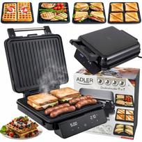 Skrudintuvas 4 viename: 2200 W, grilis, vaflinė, panini, reguliuojama temperatūra, LED laikmatis