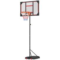 Vaikiškas krepšinio stovas su ratukais, aukštis 210–260 cm, raudonas