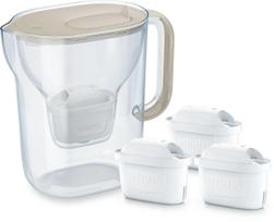 Vandens filtras Brita Style Essential XL 3,6 l, smėlio spalvos, su 3 kasetėmis