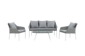 Sodo baldų komplektas Spoga sofa, stalas ir 2 kėdės, pilkas