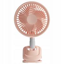 Mini stalo ventiliatorius su segtuku, 360° pasukamas, rožinis