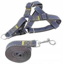 Šunų petnešos su pavadėliu, XL, reguliuojamos, Jeans