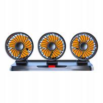 Automobilinis ventiliatorius, 3 greičiai, tylus, USB, oranžinis, 24 V