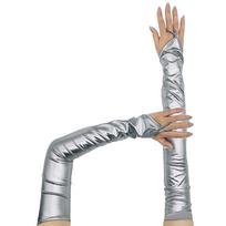Patented Leather Long Gloves for Stage Women Party Gloves PU Gloves Evening Outfit Dancing Party Gloves Festival Handwear mėlyna