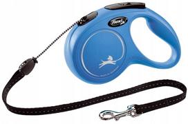Automatinis šuns pavadėlis Flexi New Classic, mėlynas, 5 m, M dydis