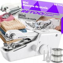 Nešiojama mini siuvimo mašina, veikianti su baterijomis, su adata ir 3 siūlais