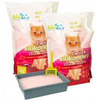 Silikoninis kačių kraikas AlleZoo, smulkus, gėlių kvapo, 2 x 7,6 l